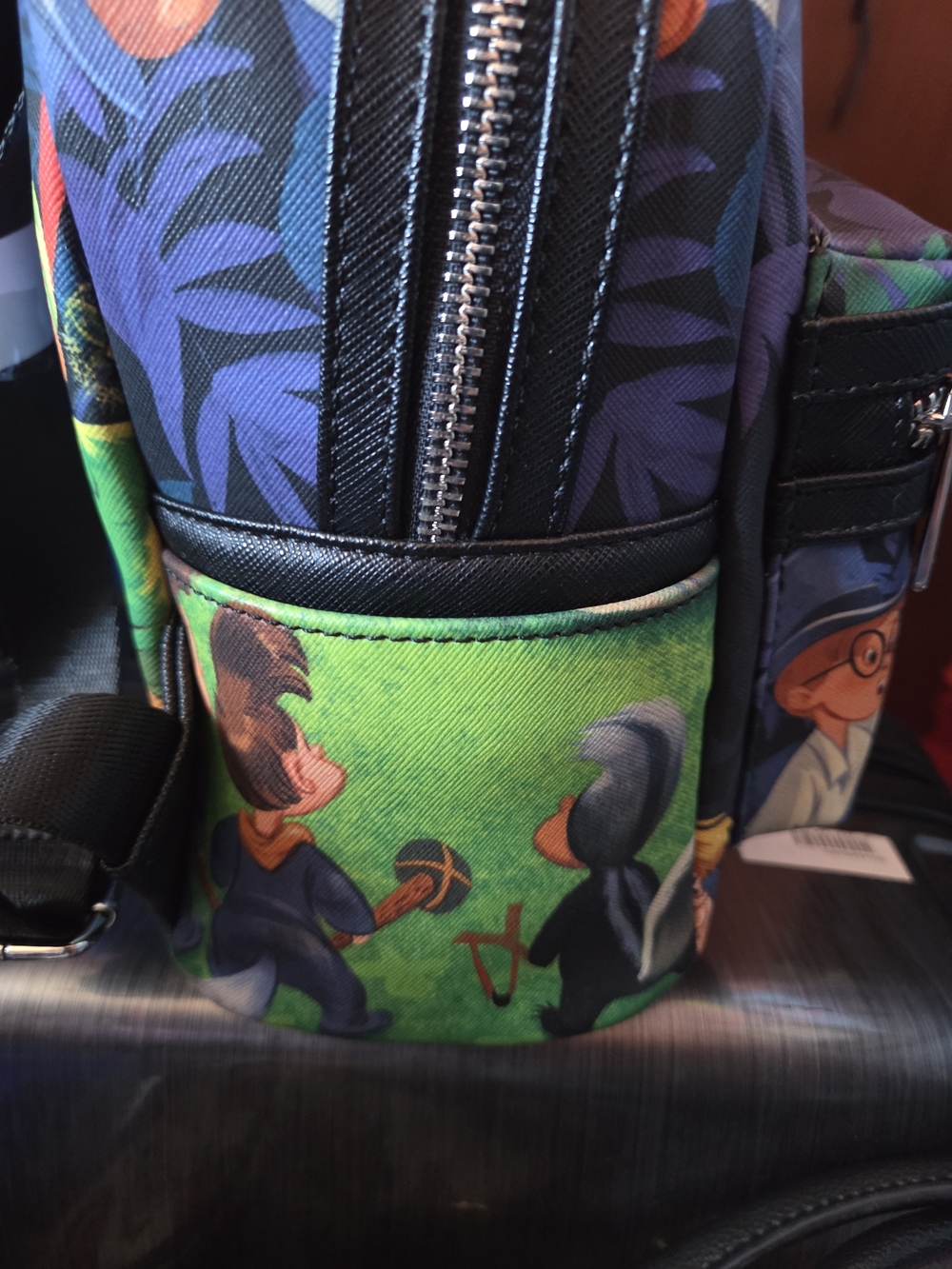 Loungefly Disney Peter Pan Mini Backpack in Green, Blue, Black - Picture 2 of 4